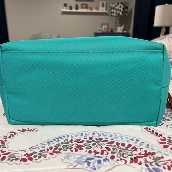 Dooney & Bourke Aqua Tote with Brown Accents - Picture 3 of 12